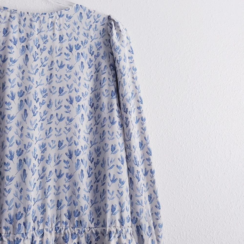 Lucy Paris Long Sleeve Printed Ruffle Mini Dress - Picture 8 of 9